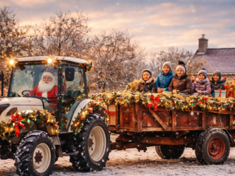 BALADE DANS LE TRACTEUR DU PERE NOEL