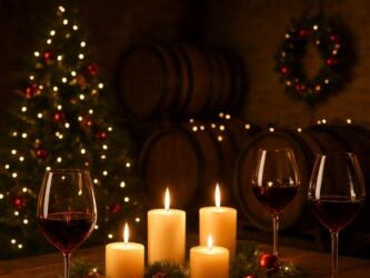 Dégustation de Noël aux bougies dans le chai