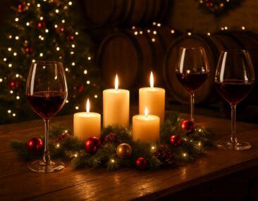 Dégustation de Noël aux bougies dans le chai