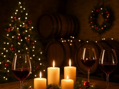 Dégustation de Noël aux bougies dans le chai
