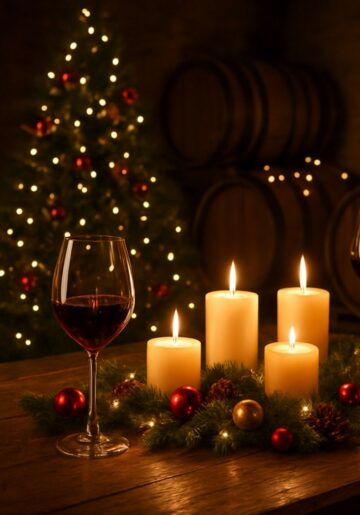 Dégustation de Noël aux bougies dans le chai Dégustation de Noël aux bougies dans le chai